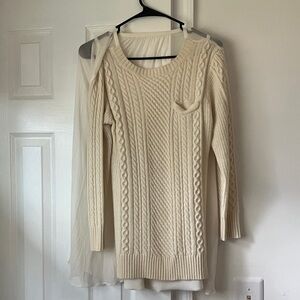 Sacai Cream Cable Knit Sweater